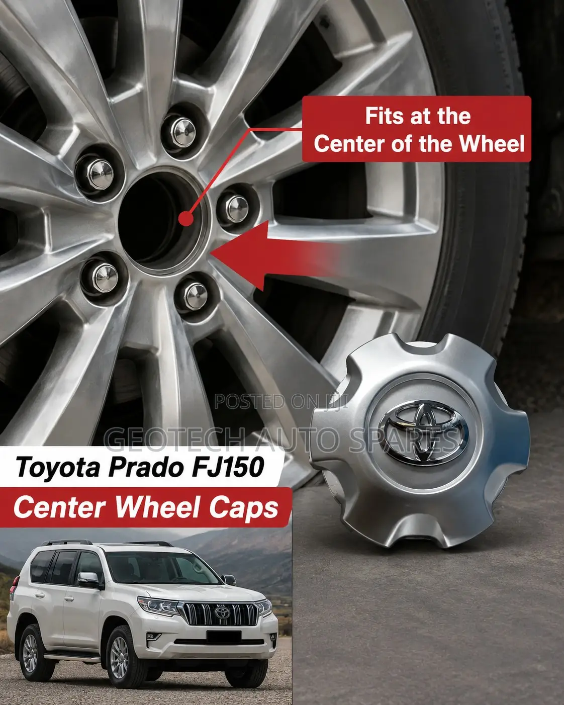 Toyota Prado 150 Center Wheel Hub Caps