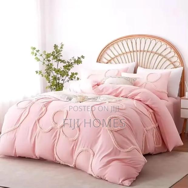 3pc Bowknot Tufted Duvet Cover Set | 6x6/6x7 - thumbnail 2