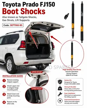 Toyota Prado FJ150 Boot Shocks Tailgate Gas Struts – Heavy Duty