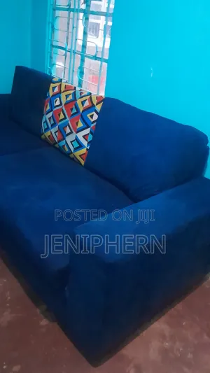L-Shape Navy Blue Seat in Good Good Condition