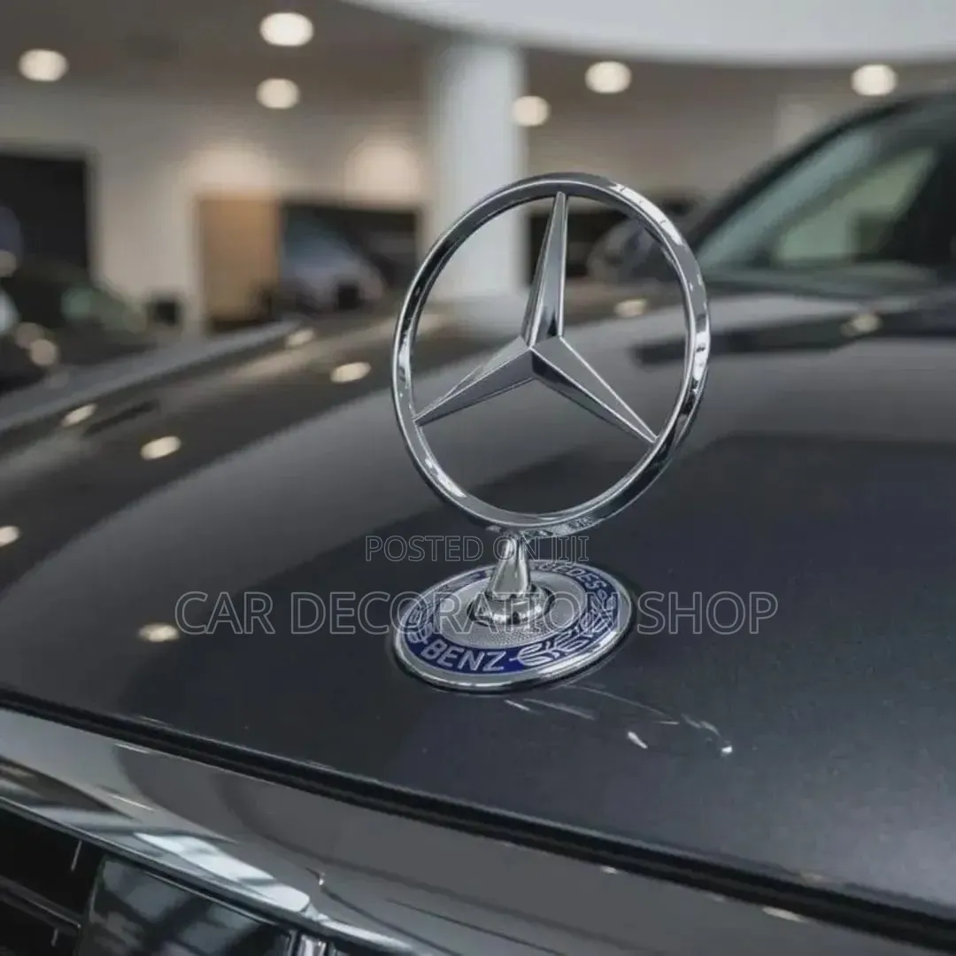 Mercedes Benz Hood Star Badge With Chrome 3-Pointer Star