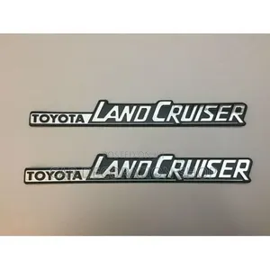 Silver/Black Adhesive Toyota Land Cruiser Side Fender Body Badge