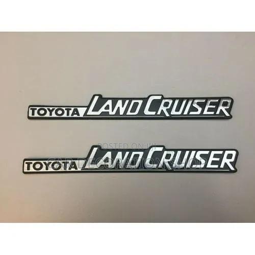 Silver/Black Adhesive Toyota Land Cruiser Side Fender Body Badge