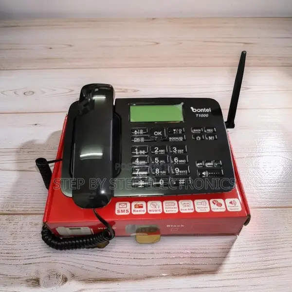 Large Phonebook Bontel T1000 Dual Sim Landline GSM Desktop Phone