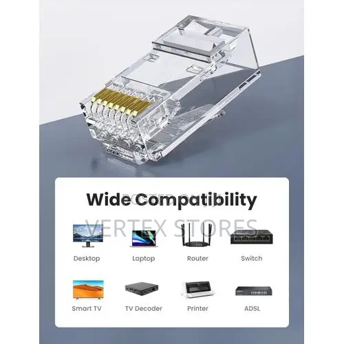 UGREEN NW120 Cat6 RJ45 Unshielded Connector - 100 Pack