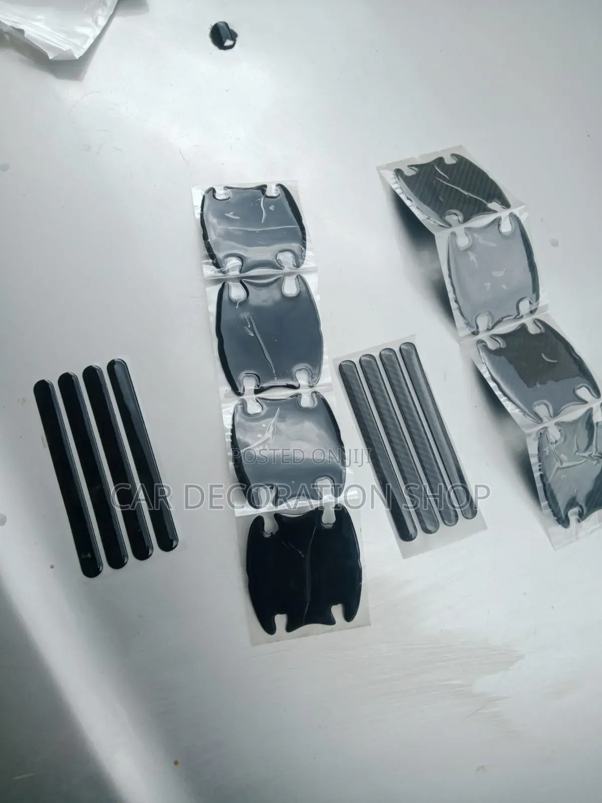 Universal Black or Carbon Black Door Handle Scratch Protector Stickers
