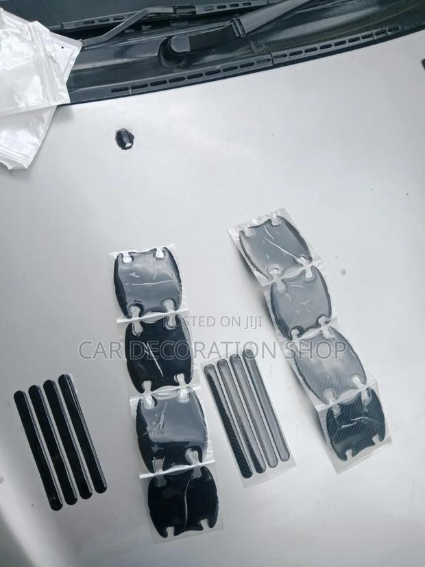 4outer Handle Strips and 4 Inner Door Bowl Guard Films in Black/Carbon