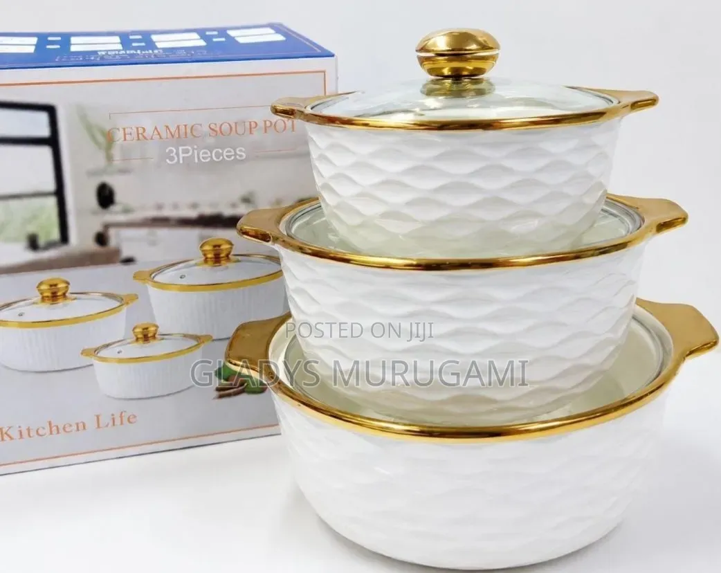 3 PCS Ceramic Chaffing Dishes