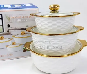 3 PCS Ceramic Chaffing Dishes