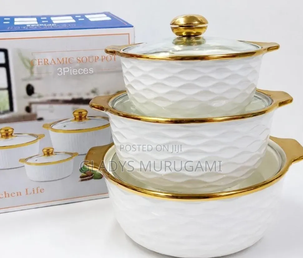 3 PCS Ceramic Chaffing Dishes