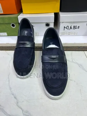 Berluti Navy Blue Loafers