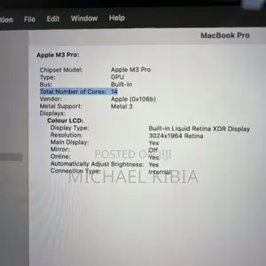 Laptop Apple MacBook Pro 2023 M3 Pro 18GB Apple M3 Pro SSD 512GB