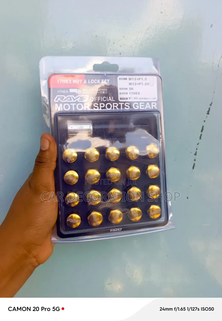 Nissan Gold Hex Nut& Lock Set Rim Upgrade Kitnuts