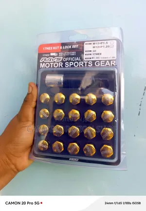 Nissan Gold Hex Nut& Lock Set Rim Upgrade Kitnuts