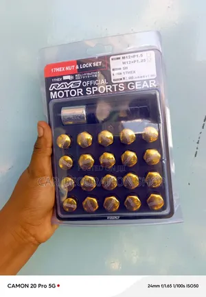 Standard Hexagon Tuner Nuts and Matching Lock Nut Set Key