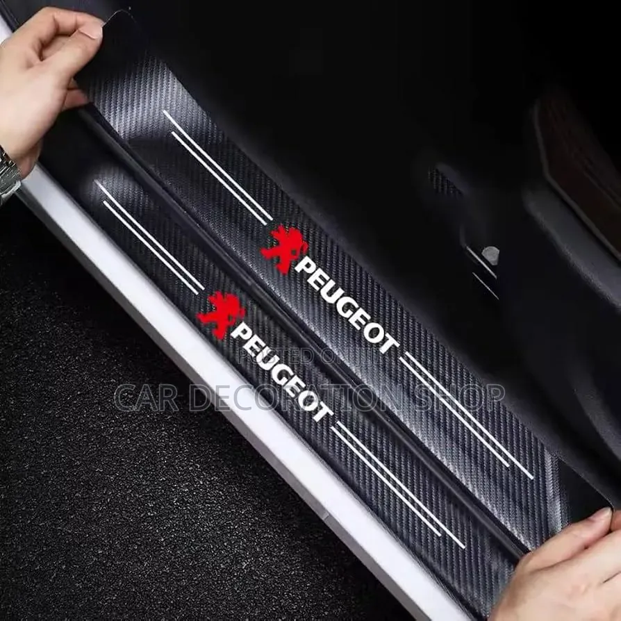 Peugeo Flexible Scratch Resistant Carbon Fiber Door Sill Protector