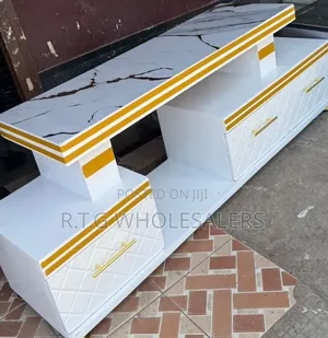 One Light Executive TV Stand With Marble Coating and Light