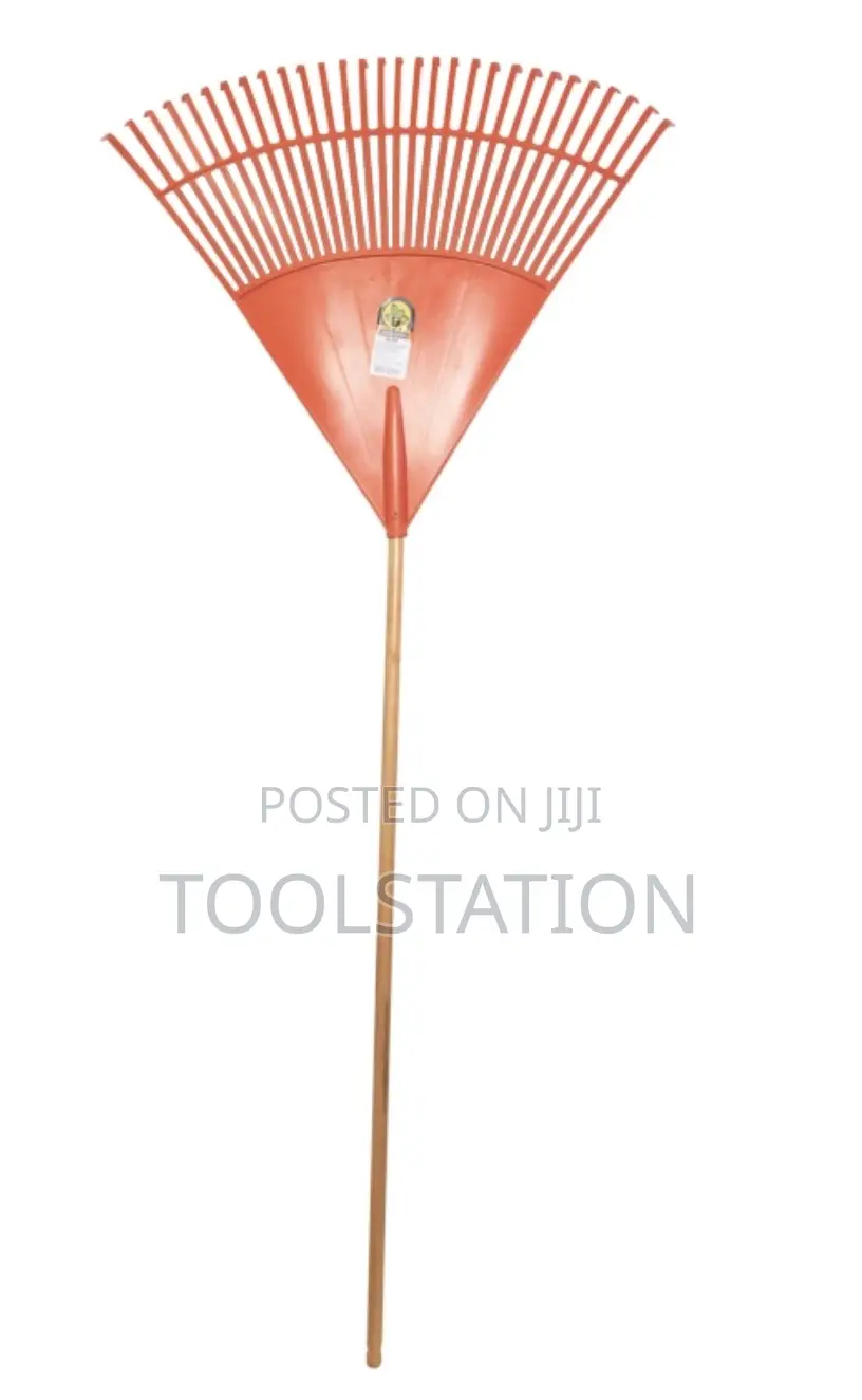 Leaf Rake Giant Plastic 26 Teeth Wood Handle 120cm Original Tramontina
