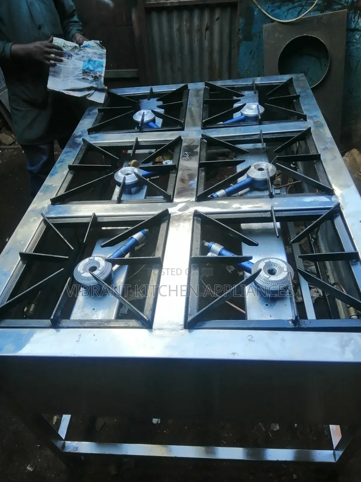 Six Burner Stainless Steel Commercial Cooker