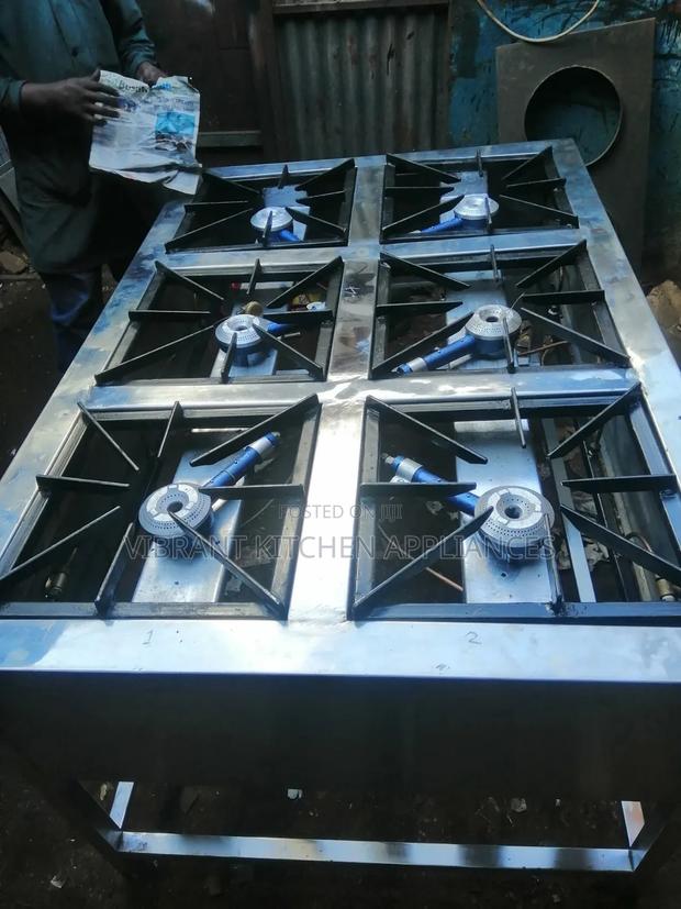 Six Burner Stainless Steel Commercial Cooker