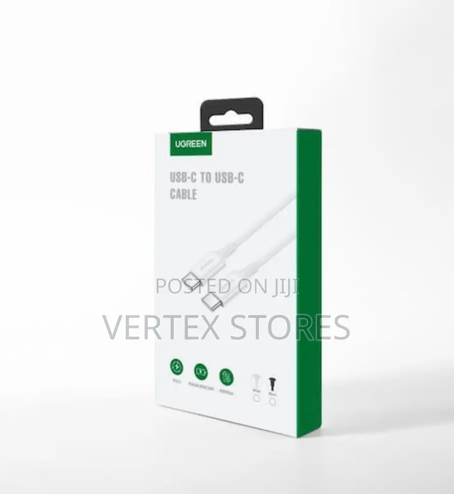 UGREEN US286 USB 3A USB-C Male to Male Cable - White