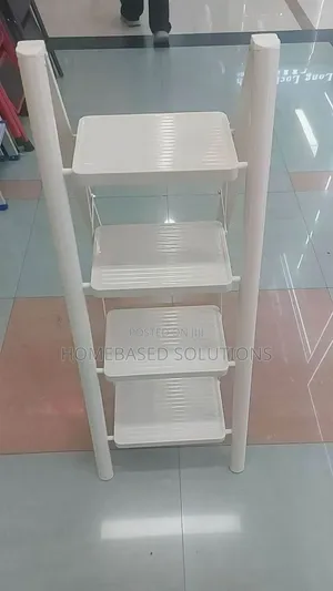 White 4 Steps Metallic Step Ladder