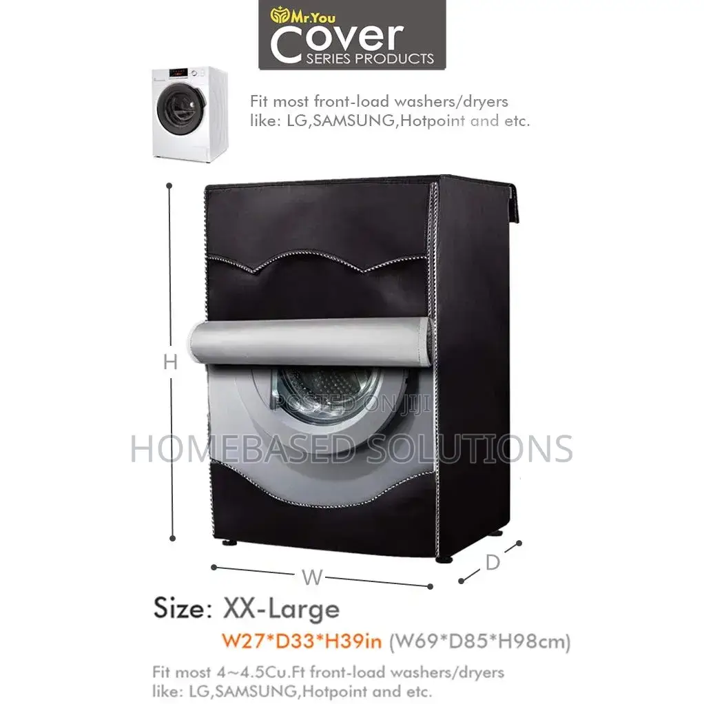 Black and Silver Front Load Washing Machine Covers