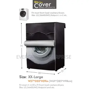 Black and Silver Front Load Washing Machine Covers