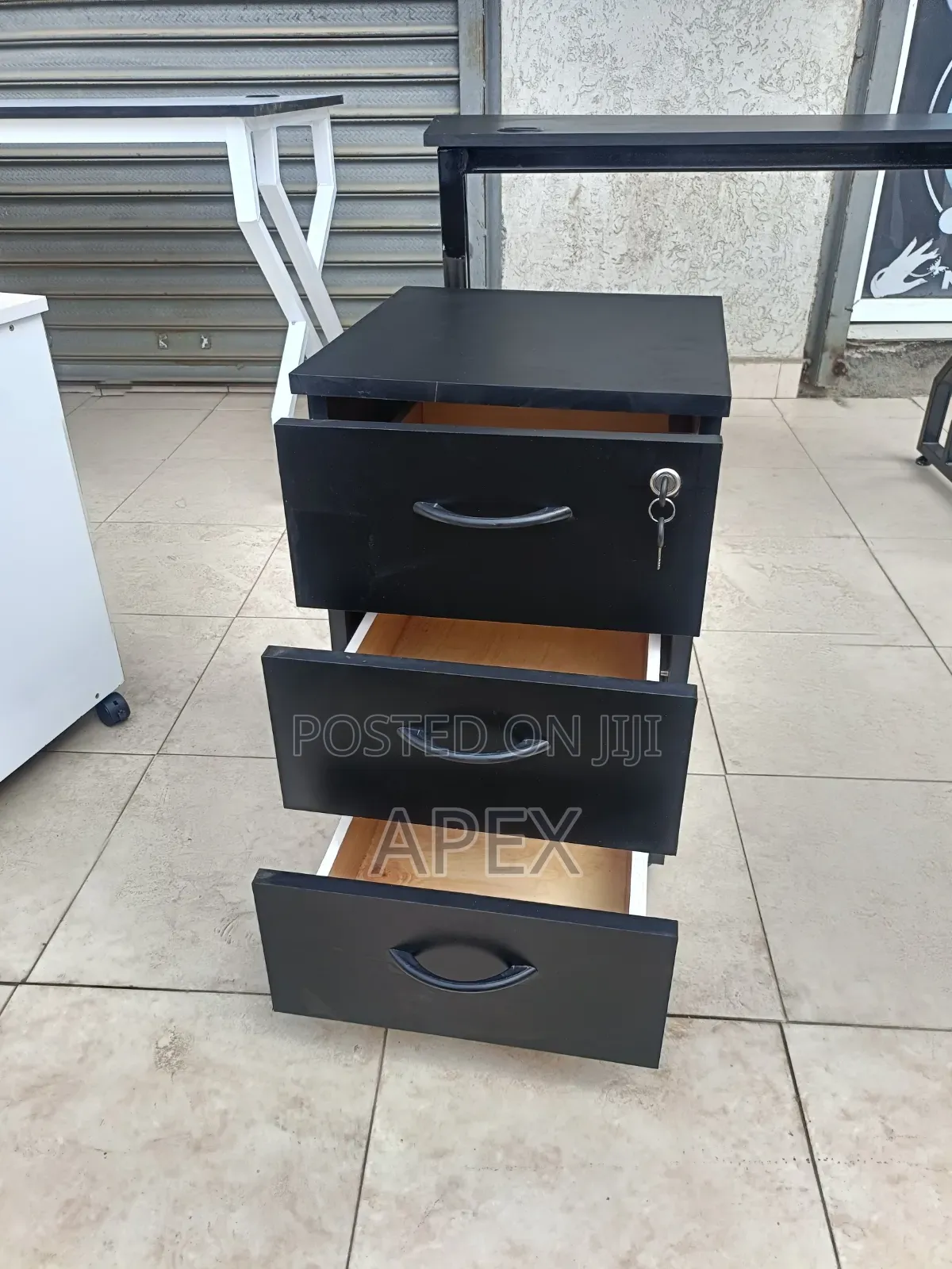 Black Pedestal Office Drawers