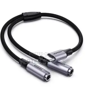 UGREEN AV144 USB C Male to 2 * 3.5mm Female Audio Cable - Space Gray