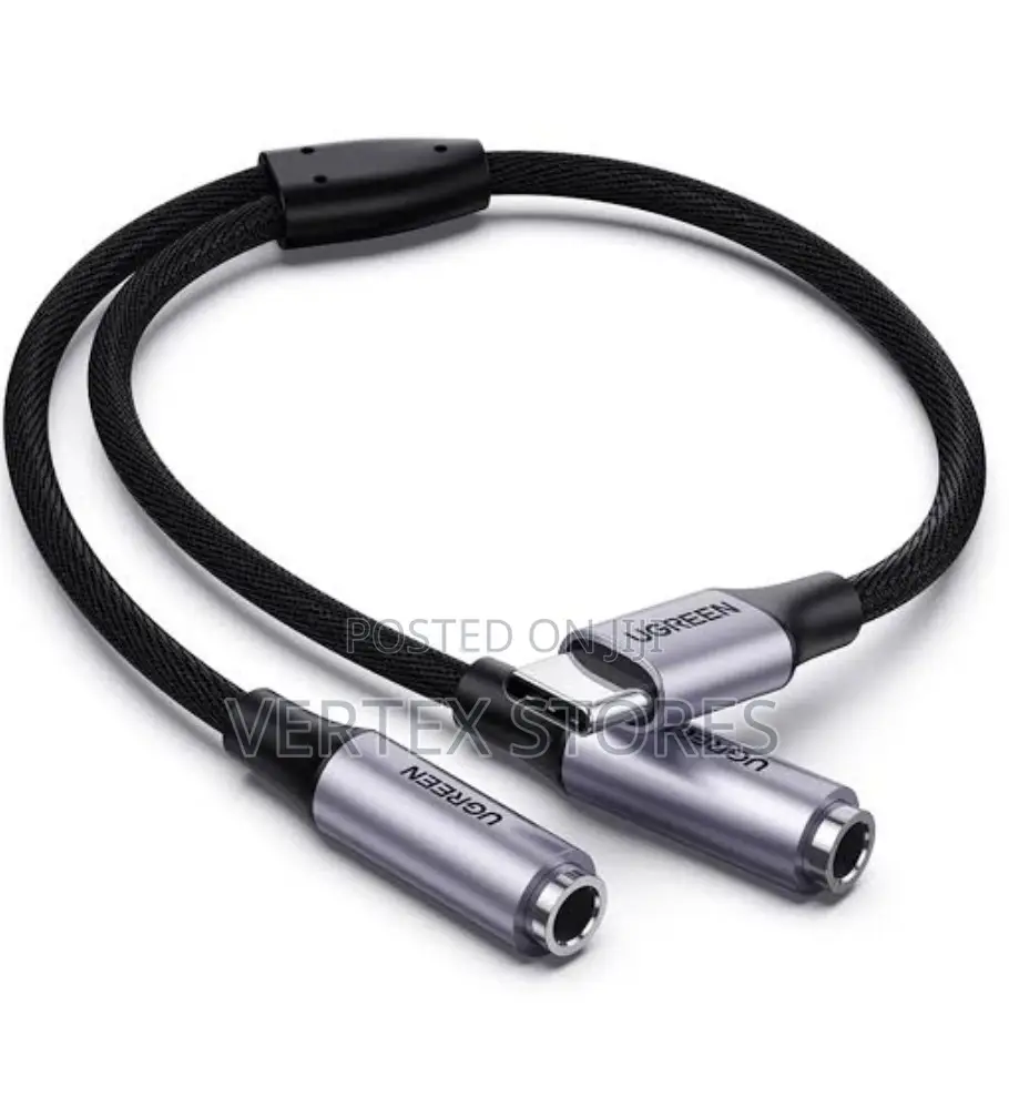 UGREEN AV144 USB C Male to 2 * 3.5mm Female Audio Cable - Space Gray