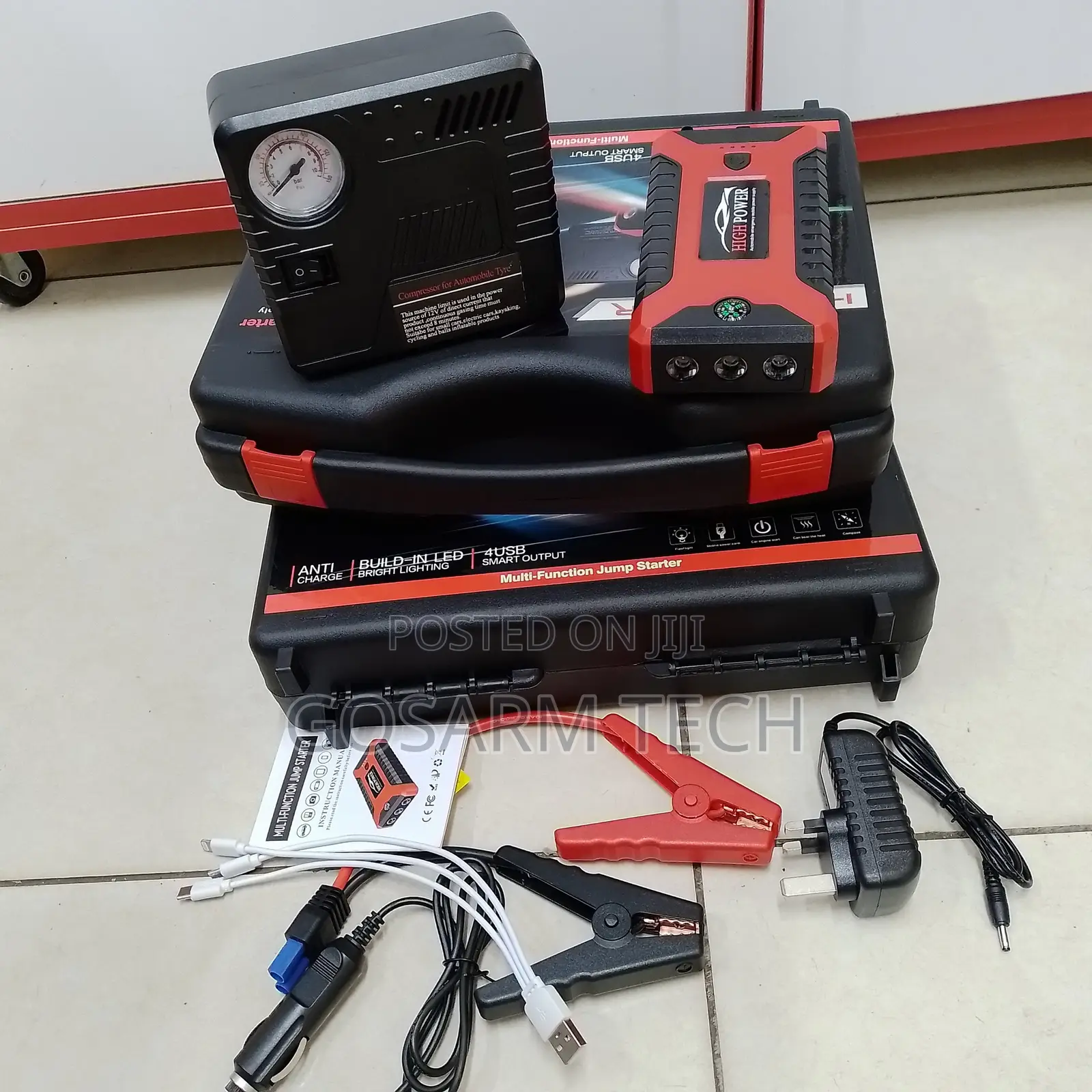 New Car Portable Jump-Starter Kit With Air Compressor