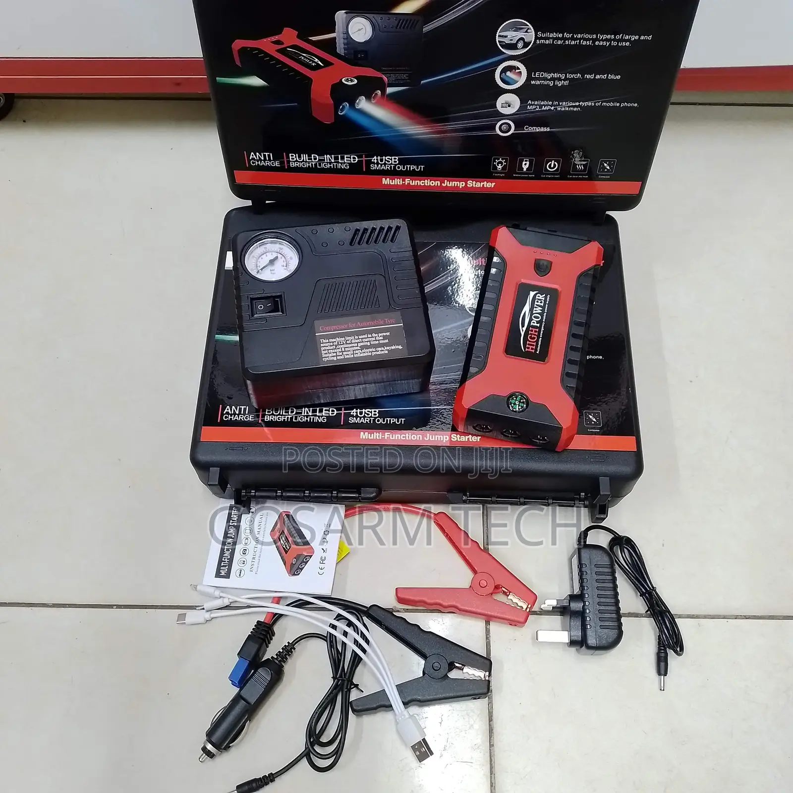 New Car Portable Jump-Starter Kit With Air Compressor
