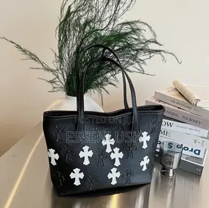 Chrome Hearts Cross Leather Tote Bag / Unisex Luxury Shoulder Bag