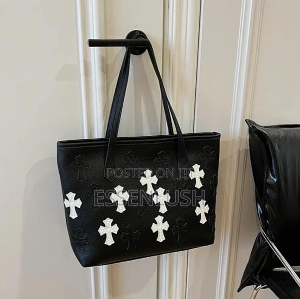 Chrome Hearts Cross Leather Tote Bag / Unisex Luxury Shoulder Bag