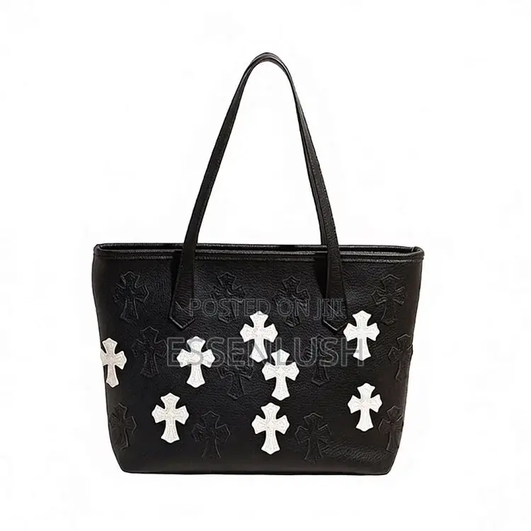 Chrome Hearts Cross Leather Tote Bag / Unisex Luxury Shoulder Bag