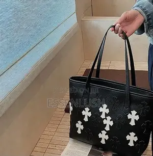 Chrome Hearts Cross Leather Tote Bag / Unisex Luxury Shoulder Bag