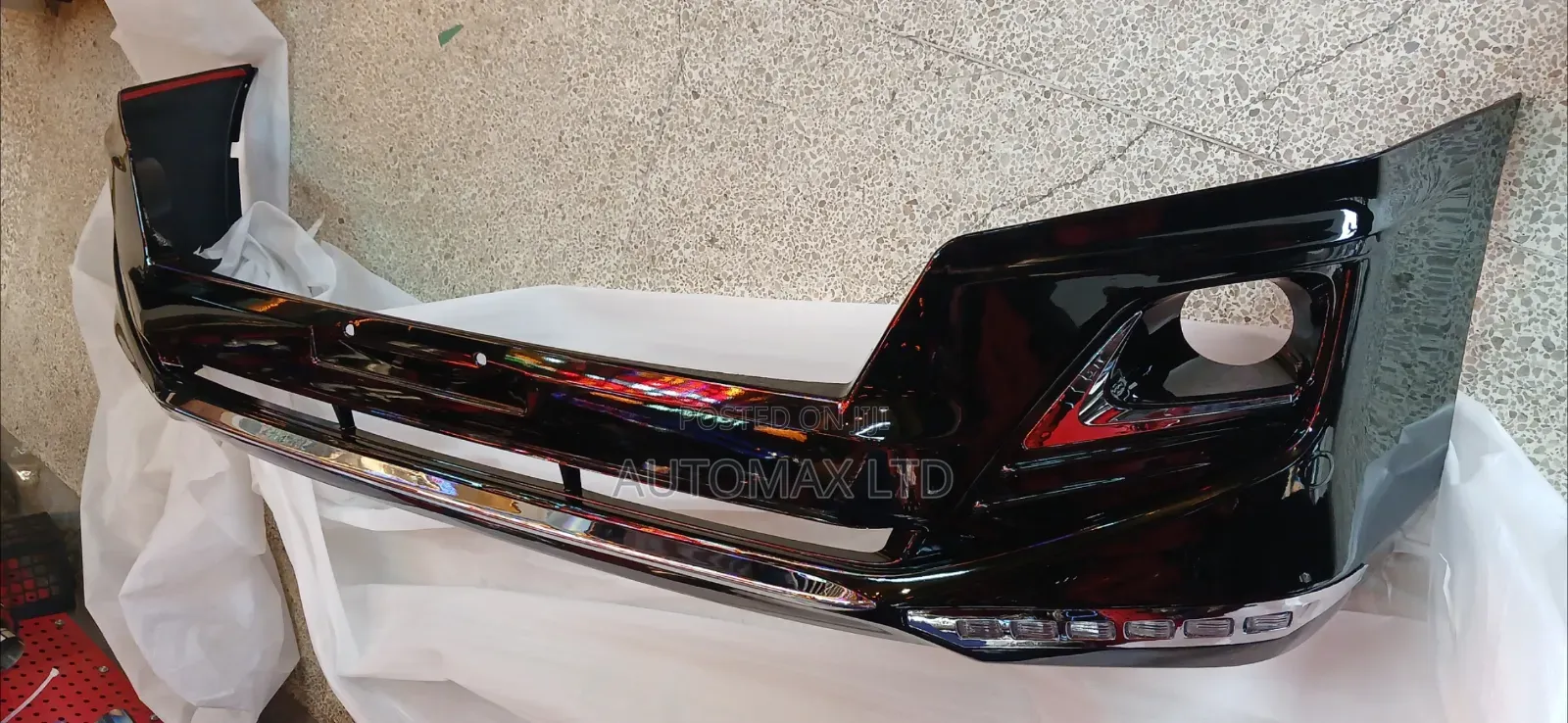 Black FRONT Bumper Lip Extension for Toyota Land Cruiser Prado, J150