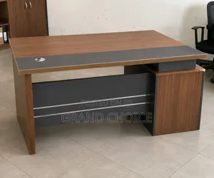 Stylish Executive Wooden Managerial Desk With Side Storage
