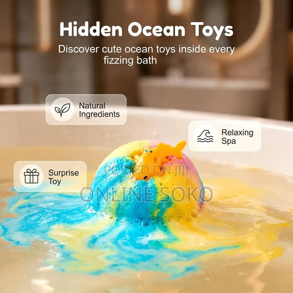 12-Pack Kids Bath Bomb Gift Set With Hidden Sea Animal Toys,