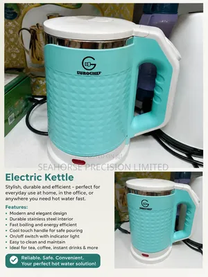 Electric Kettle – Stylish Turquoise & White Design