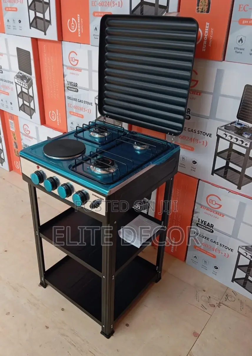 Eurochef 3+1 Gas & Electric Standing Cooker With Shelves