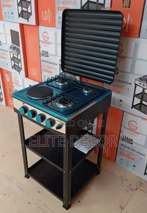 Eurochef 3+1 Gas & Electric Standing Cooker With Shelves