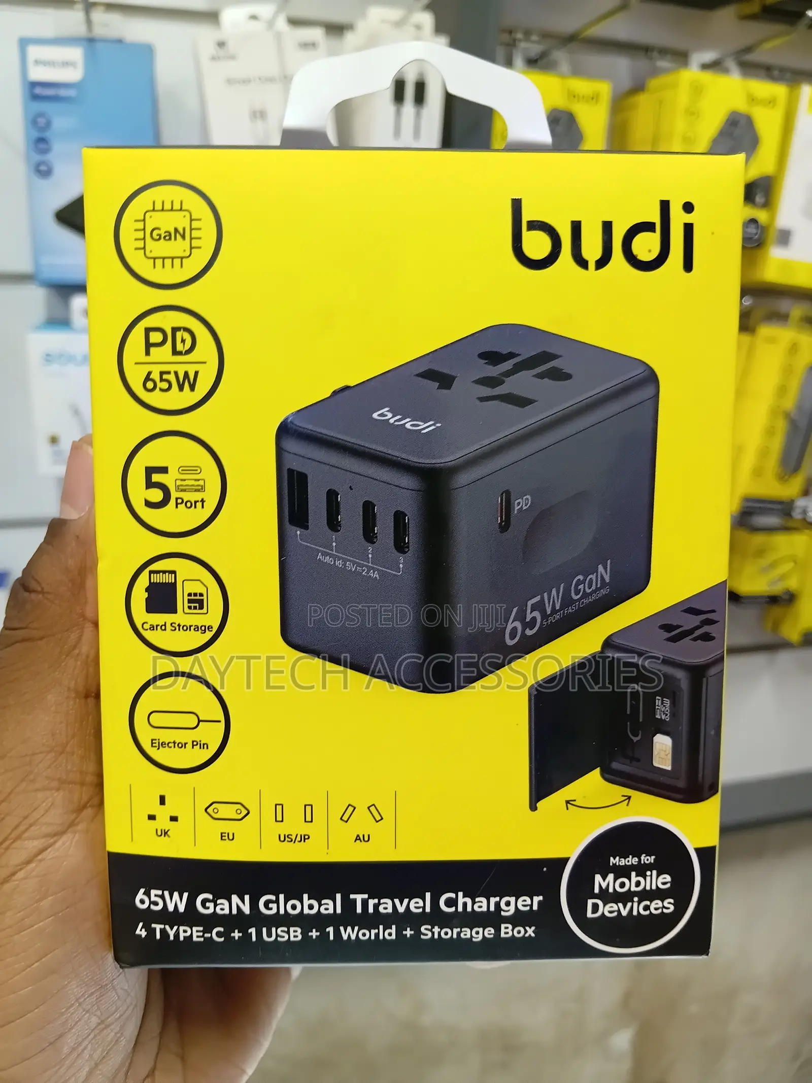 Budi AC355B65 65W Gan Global Travel Charger.