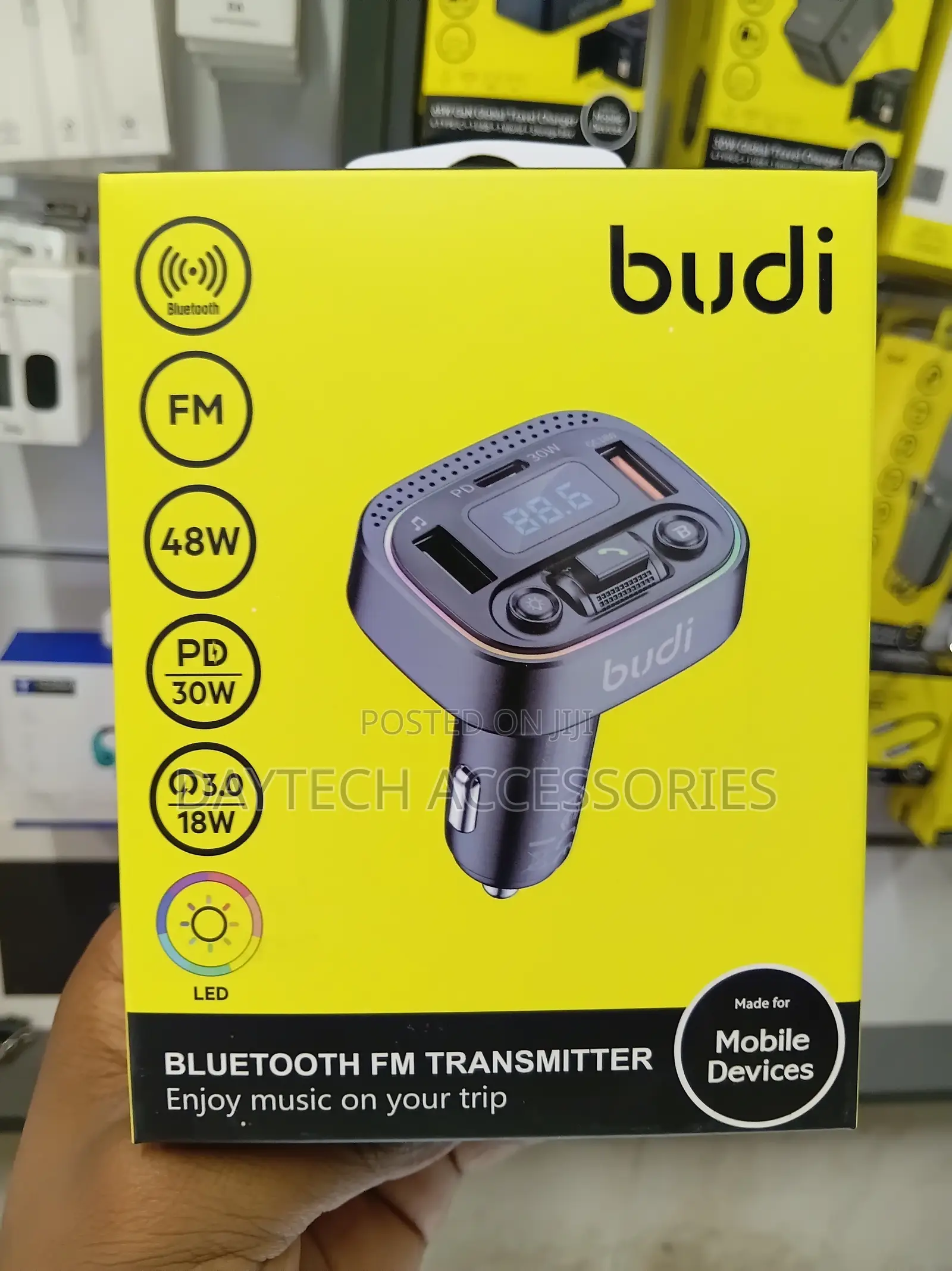 Budi 48W Bluetooth FM Car Transmitter (Model CCT19B / 48W Variant)