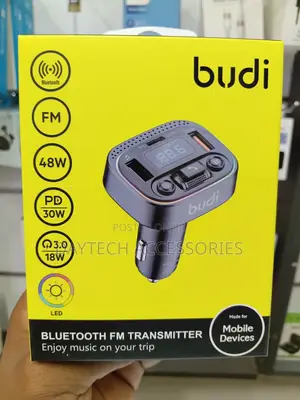 Budi 48W Bluetooth FM Car Transmitter 3-in-1 Device Car Socket