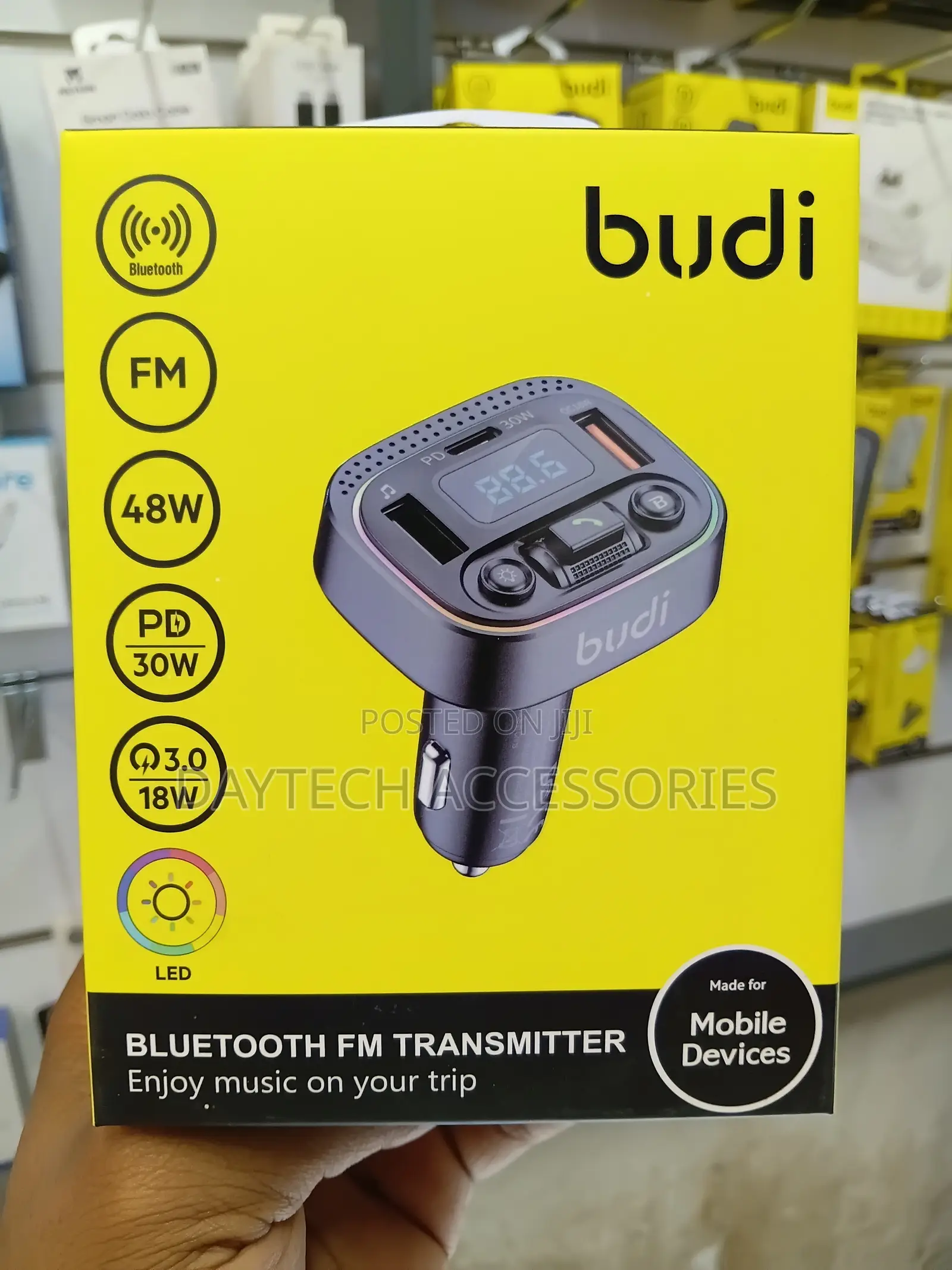 Budi Bluetooth FM Transmitter and Car Charger