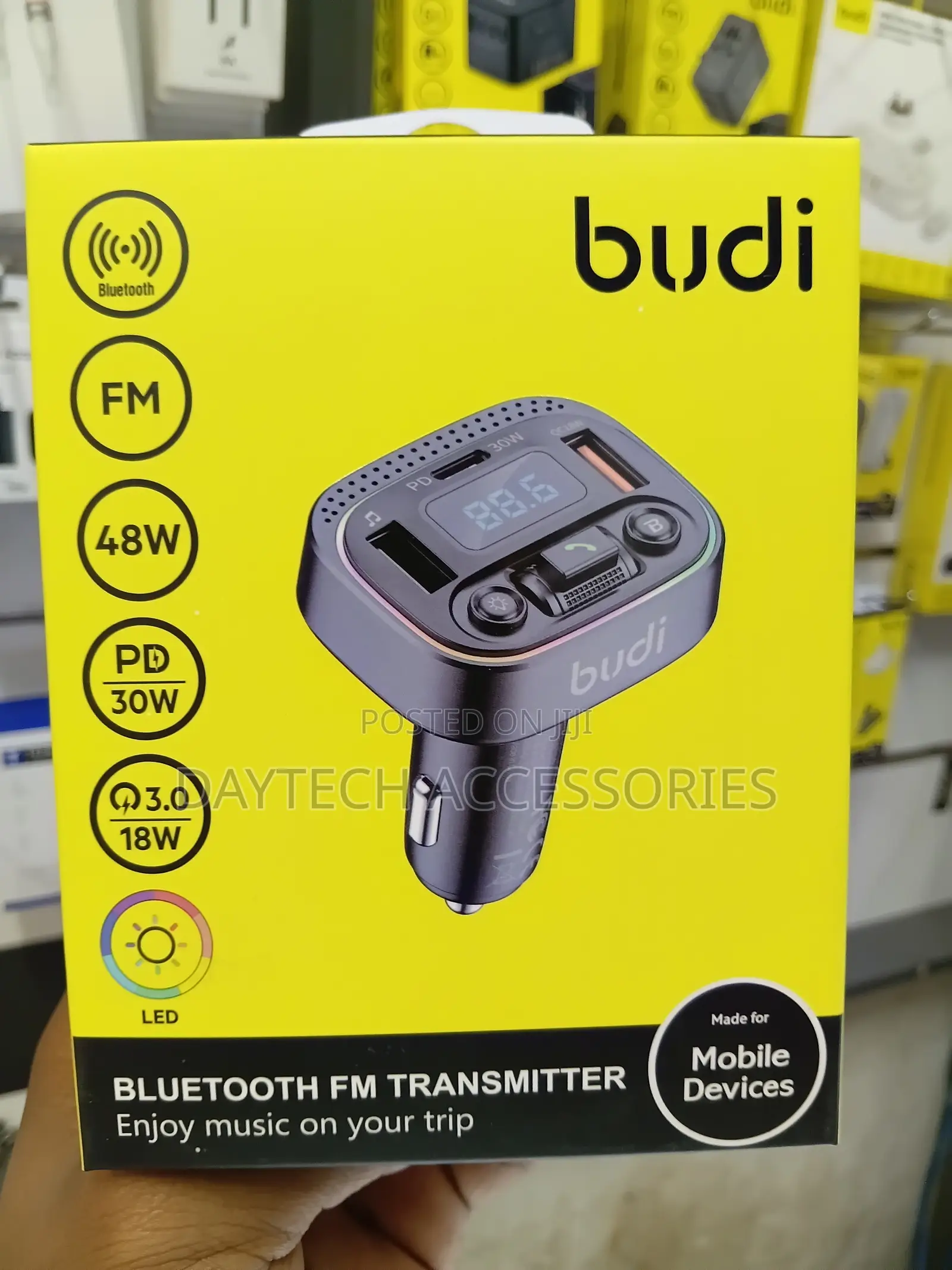Budi Bluetooth FM Transmitter and Car Charger