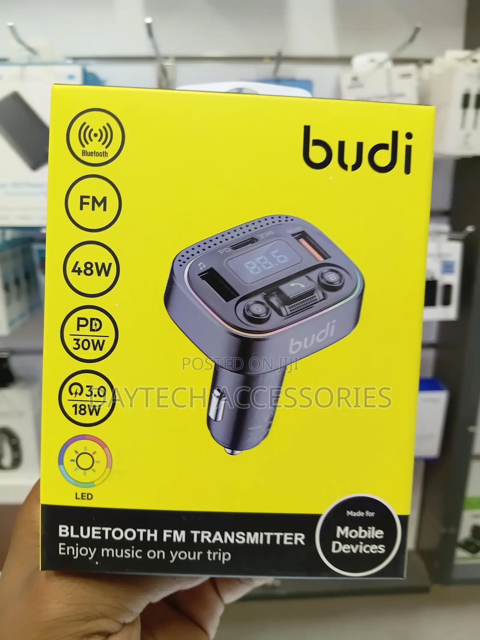 Budi Bluetooth FM Transmitter and Car Charger