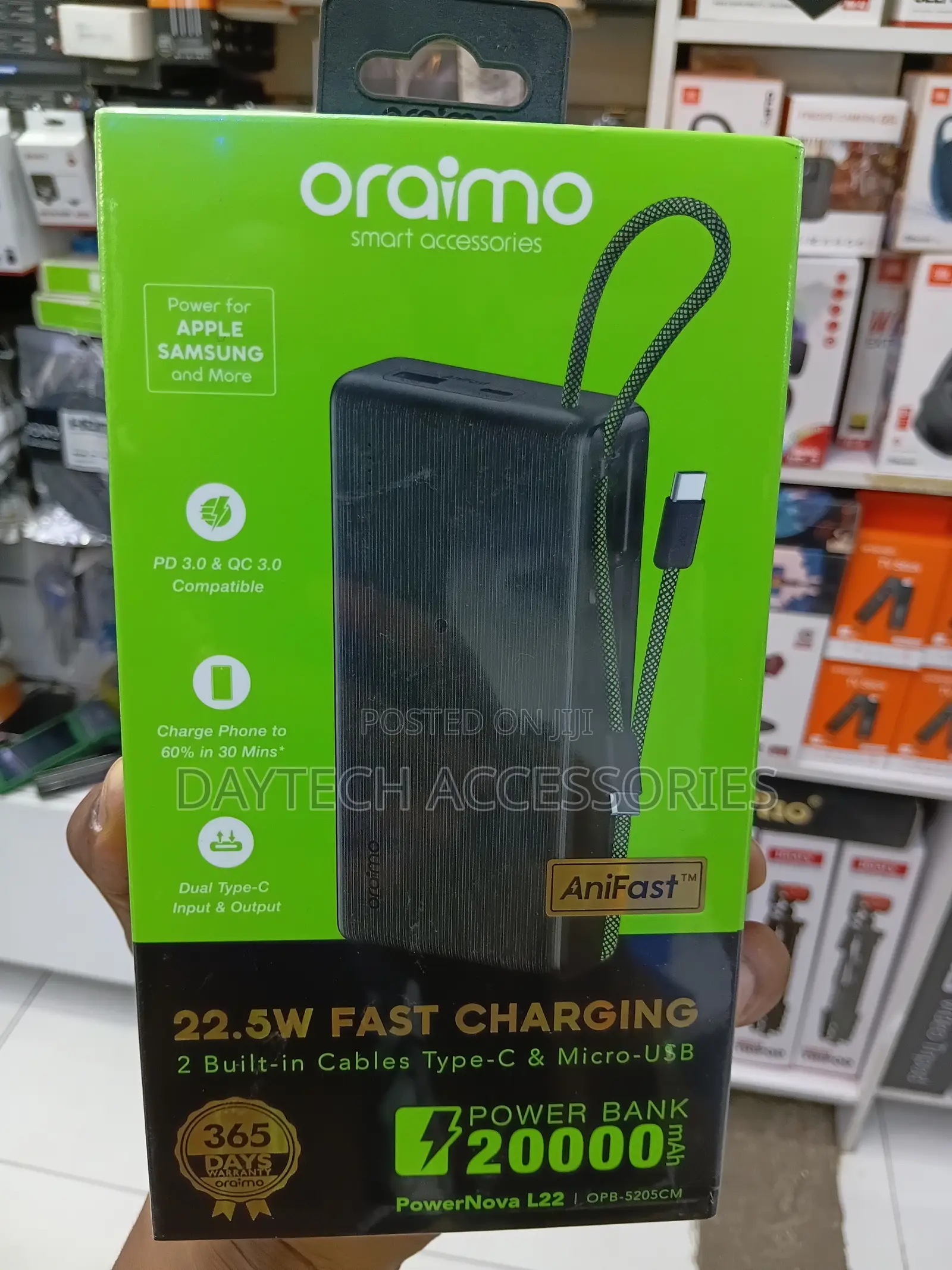 Oraimo PowerNova L22 20,000mAh 22.5W Fast Charging Power Bank